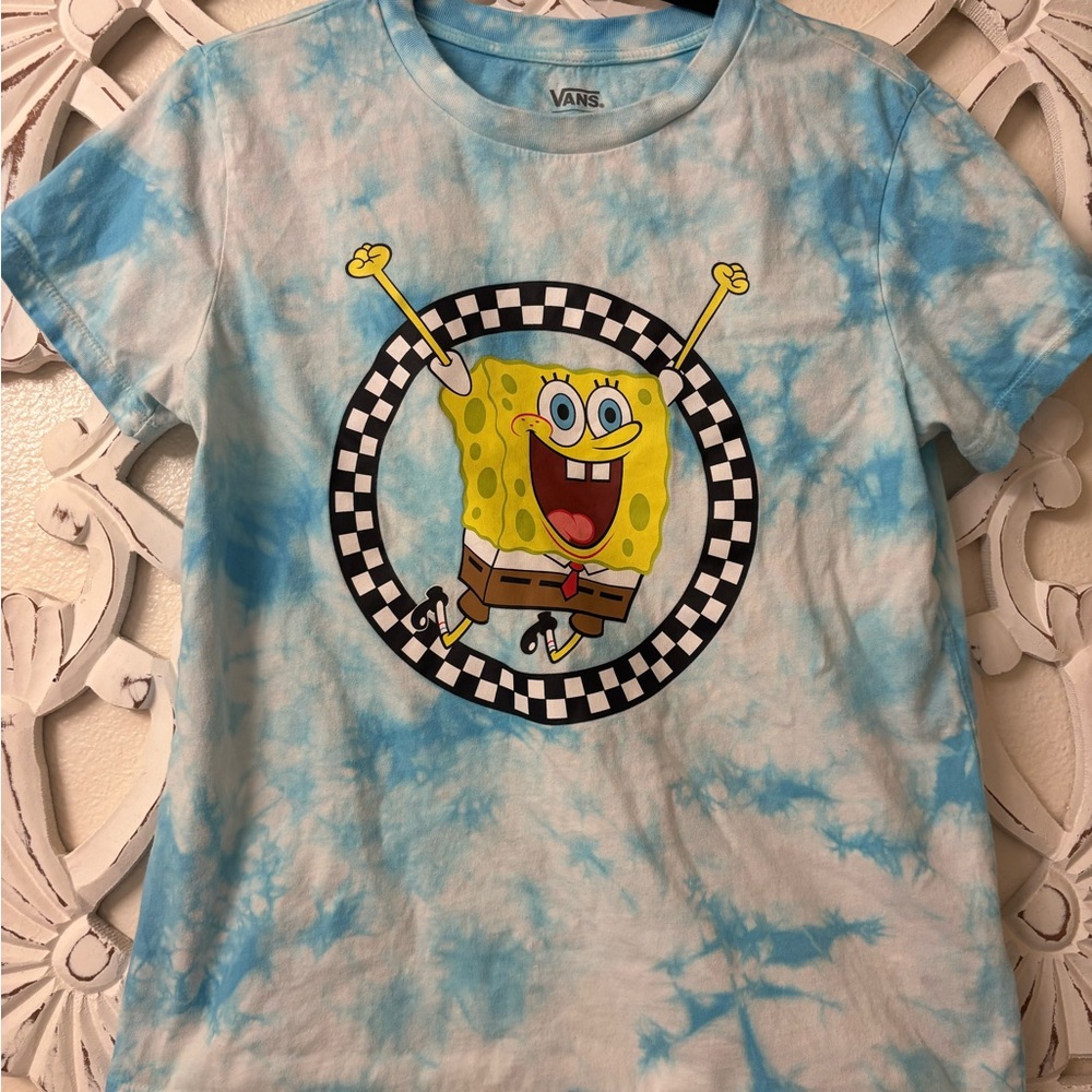 Vans x SpongeBob Kids Unisex Tie-Dye Cotton T-Shirt • EUC • Size M